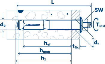 Sormat Анкер LIEBIG B для высоких нагрузок оцинкованный M16-25/100/5