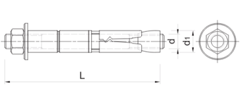 Анкер болт SafetyPlus с гайкой и шпилькой Rawlplug